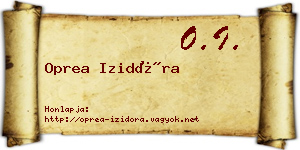 Oprea Izidóra névjegykártya
